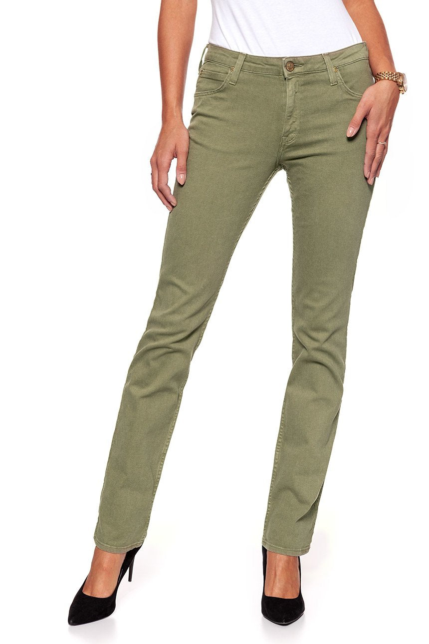 JEANSY DAMSKIE LEE MARION ARMY GREEN L301FRGX