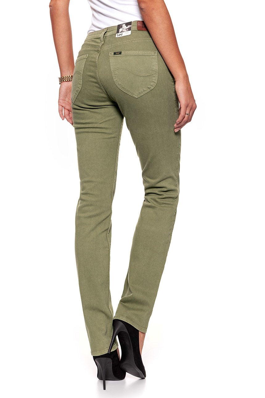 JEANSY DAMSKIE LEE MARION ARMY GREEN L301FRGX