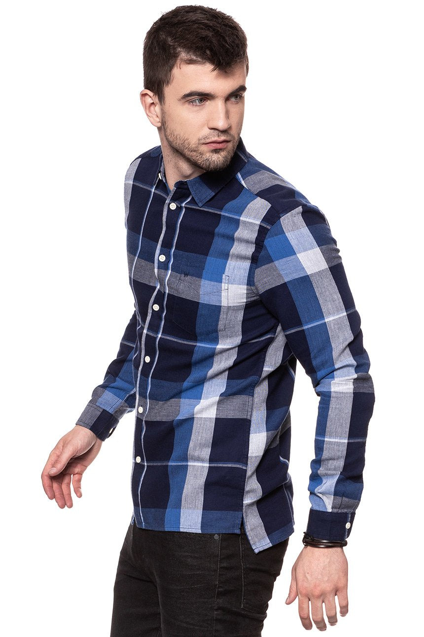 KOSZULA WRANGLER LS 1PKT SHIRT PEACOAT BLUE W59876F49