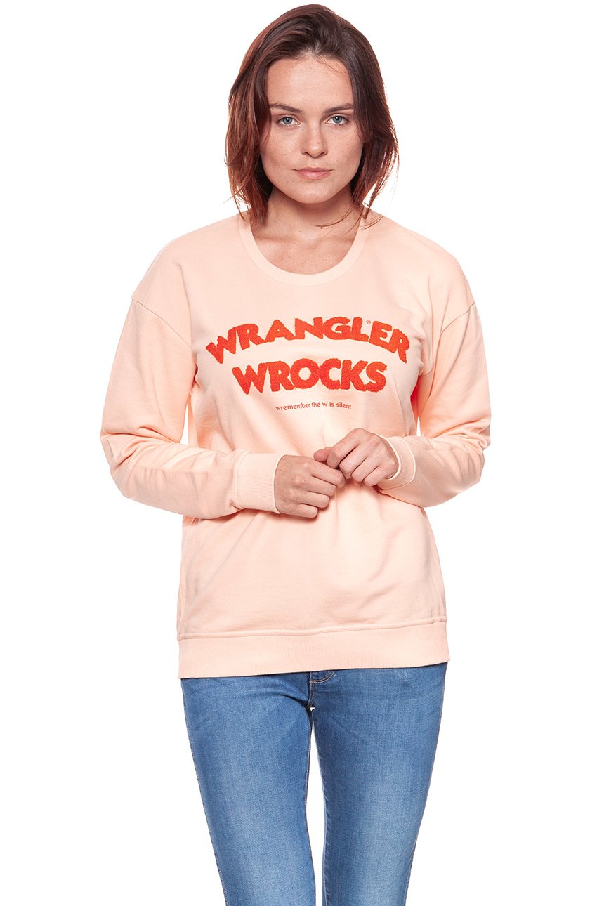 BLUZA WRANGLER DAMSKA WROCKS SWEAT PEACH PARFAIT W601OHYUD