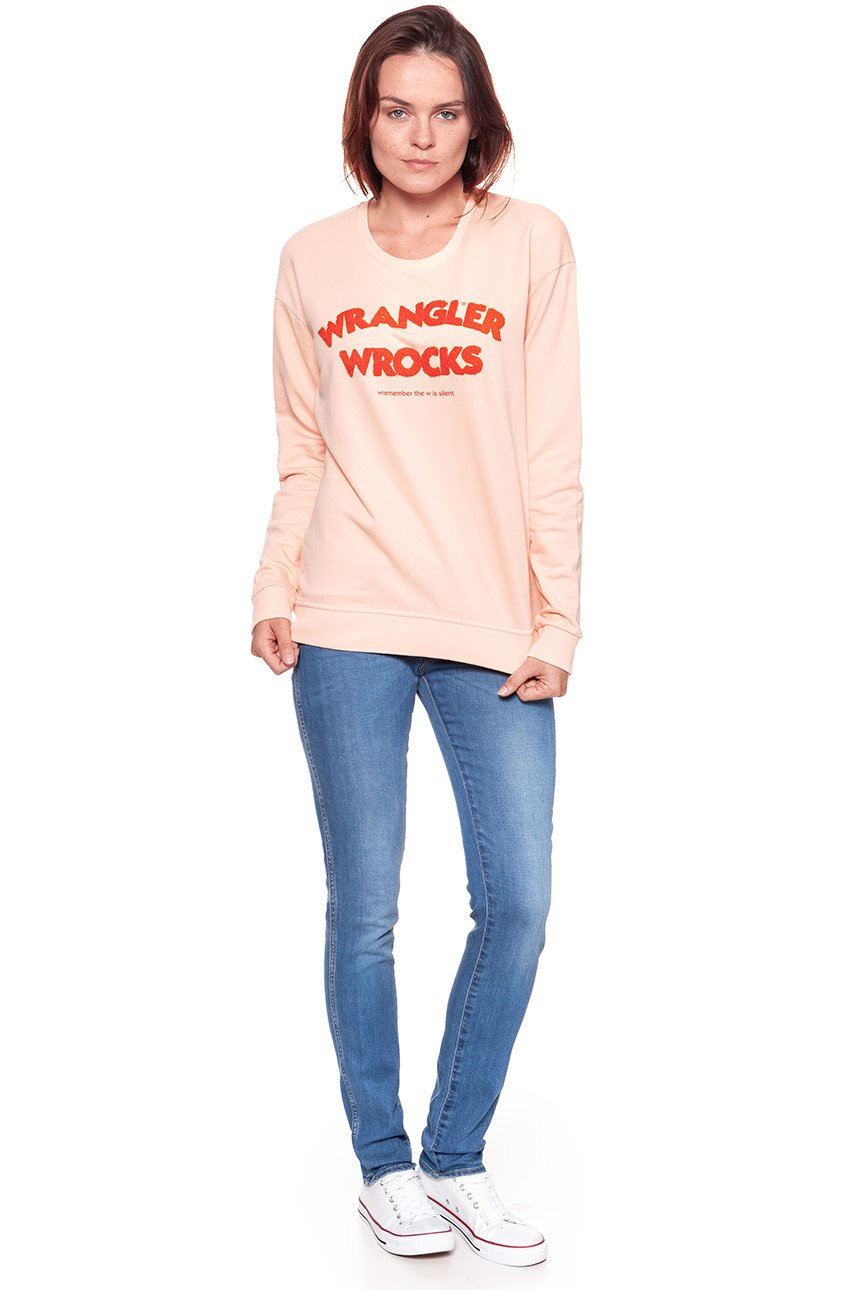 BLUZA WRANGLER DAMSKA WROCKS SWEAT PEACH PARFAIT W601OHYUD