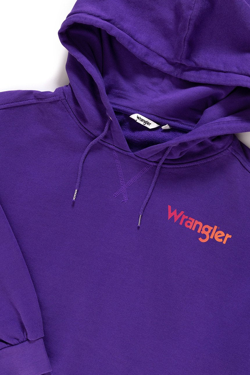 BLUZA WRANGLER DAMSKA CROP HOODIE TROPICAL PURPLE W6068IGW3