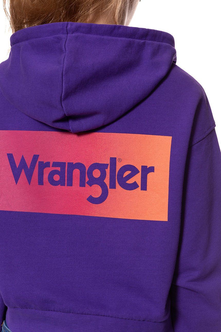 BLUZA WRANGLER DAMSKA CROP HOODIE TROPICAL PURPLE W6068IGW3