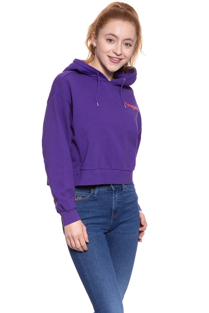 BLUZA WRANGLER DAMSKA CROP HOODIE TROPICAL PURPLE W6068IGW3