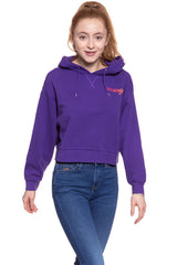 BLUZA WRANGLER DAMSKA CROP HOODIE TROPICAL PURPLE W6068IGW3