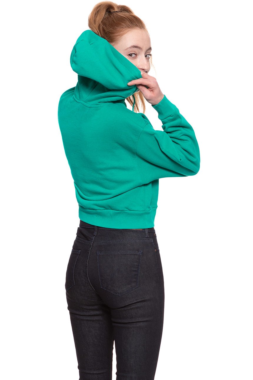 BLUZA WRANGLER DAMSKA CROP HOODIE SPECTRA GREEN W6068IGWB