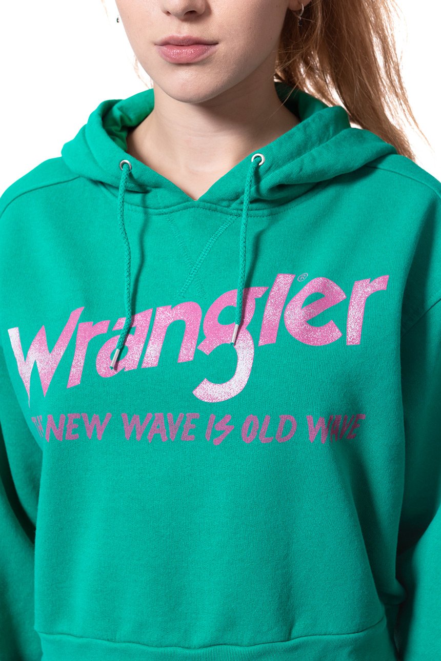 BLUZA WRANGLER DAMSKA CROP HOODIE SPECTRA GREEN W6068IGWB