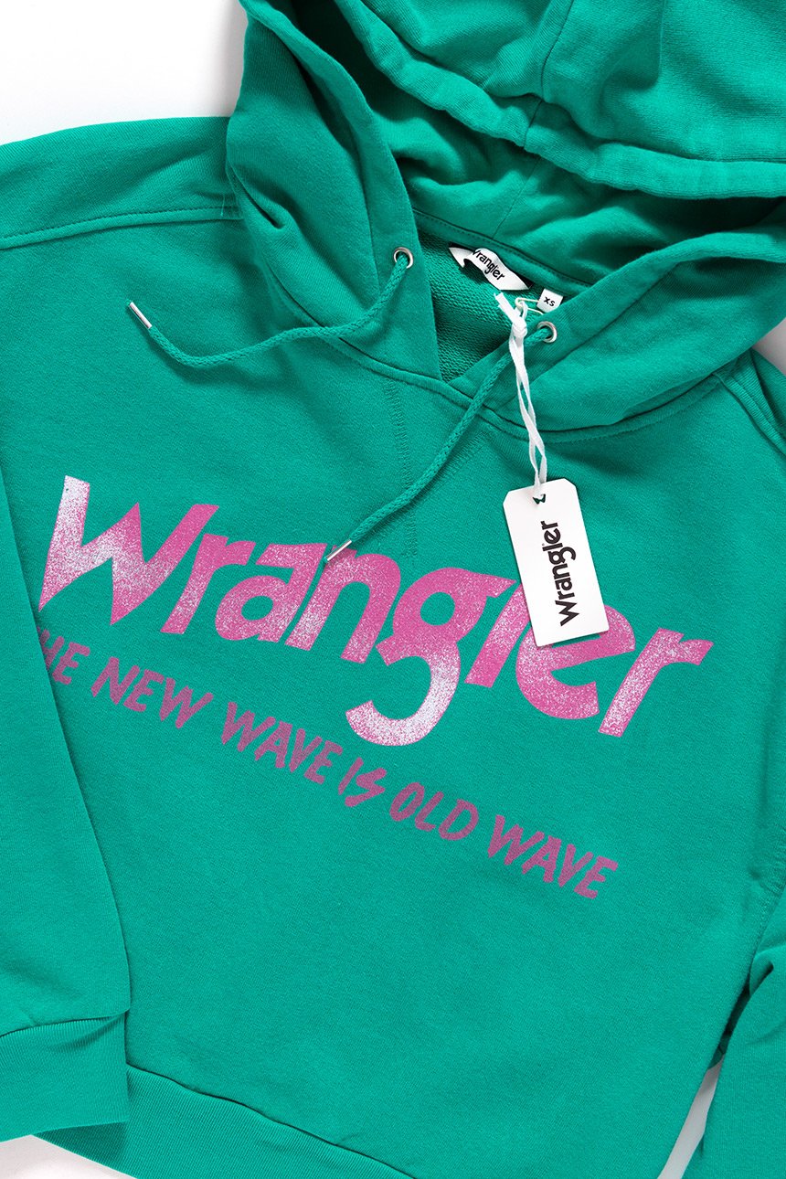 BLUZA WRANGLER DAMSKA CROP HOODIE SPECTRA GREEN W6068IGWB