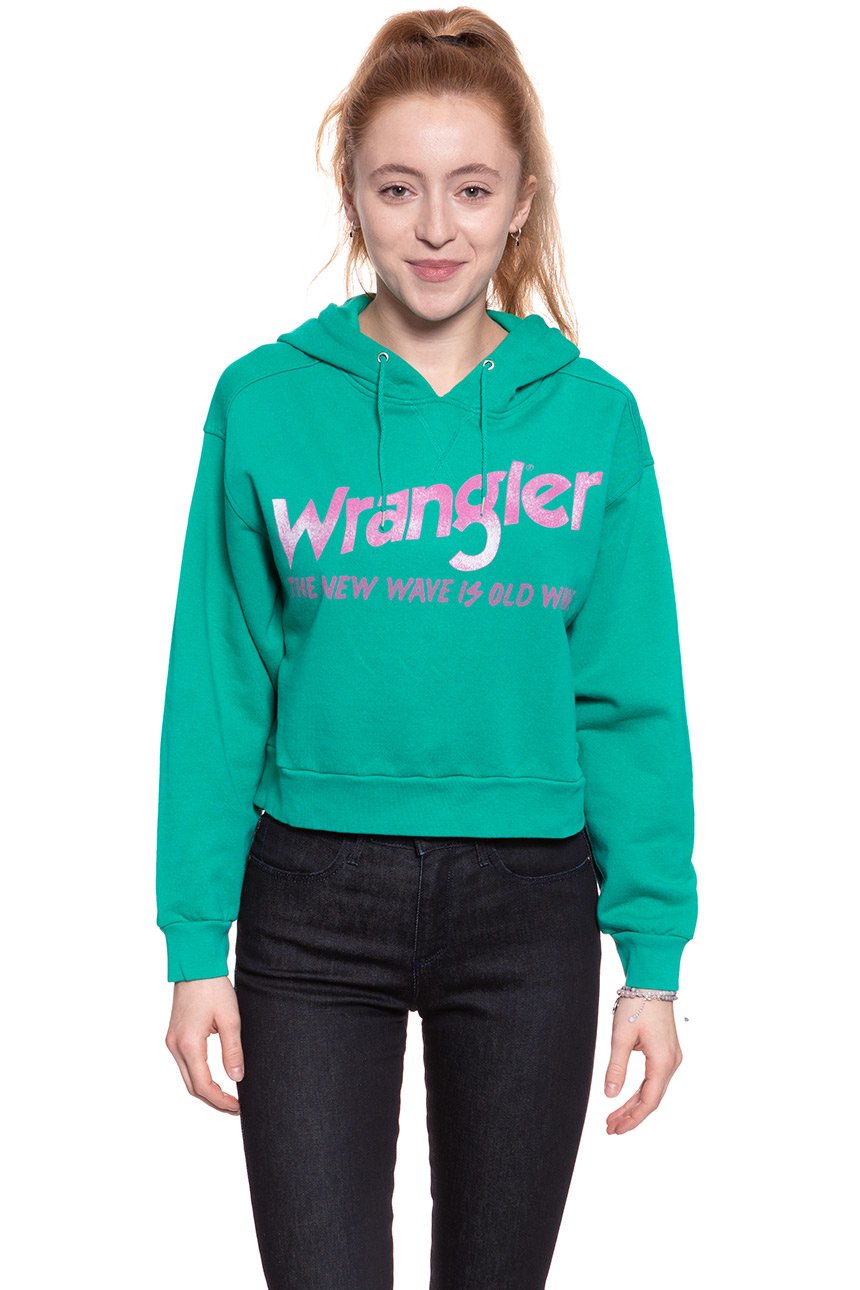 BLUZA WRANGLER DAMSKA CROP HOODIE SPECTRA GREEN W6068IGWB