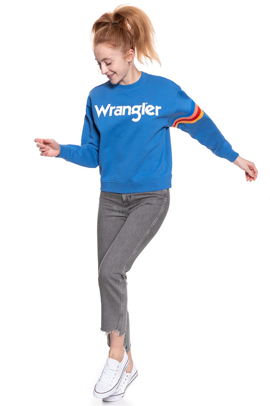 BLUZA WRANGLER DAMSKA LOGO SWEAT DEEP WATER W6072HQDF