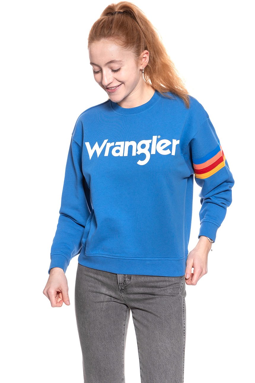 BLUZA WRANGLER DAMSKA LOGO SWEAT DEEP WATER W6072HQDF