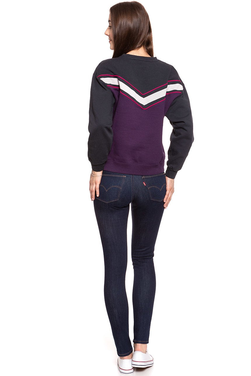 BLUZA WRANGLER DAMSKA LOGO SWEAT PURPLE PENNANT W6072HYWT