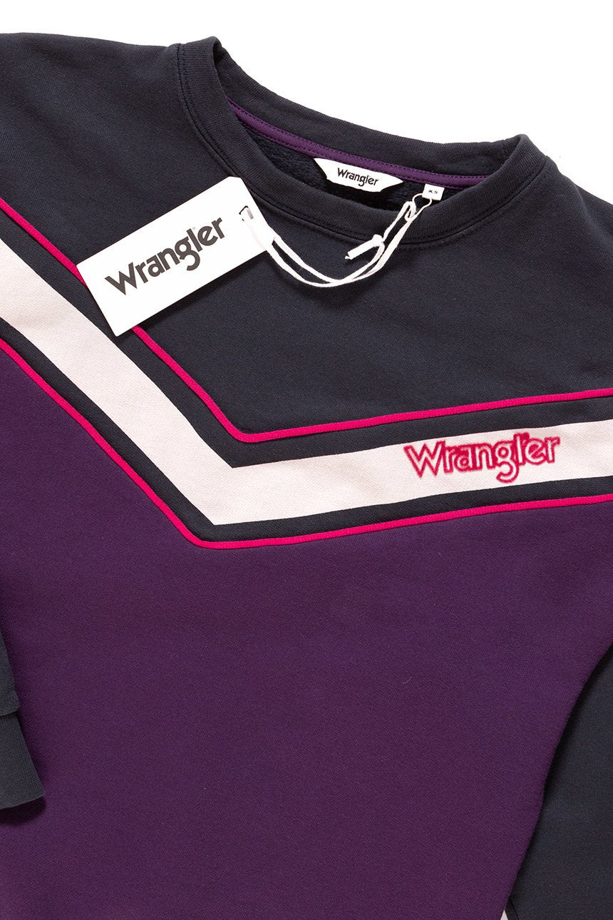 BLUZA WRANGLER DAMSKA LOGO SWEAT PURPLE PENNANT W6072HYWT