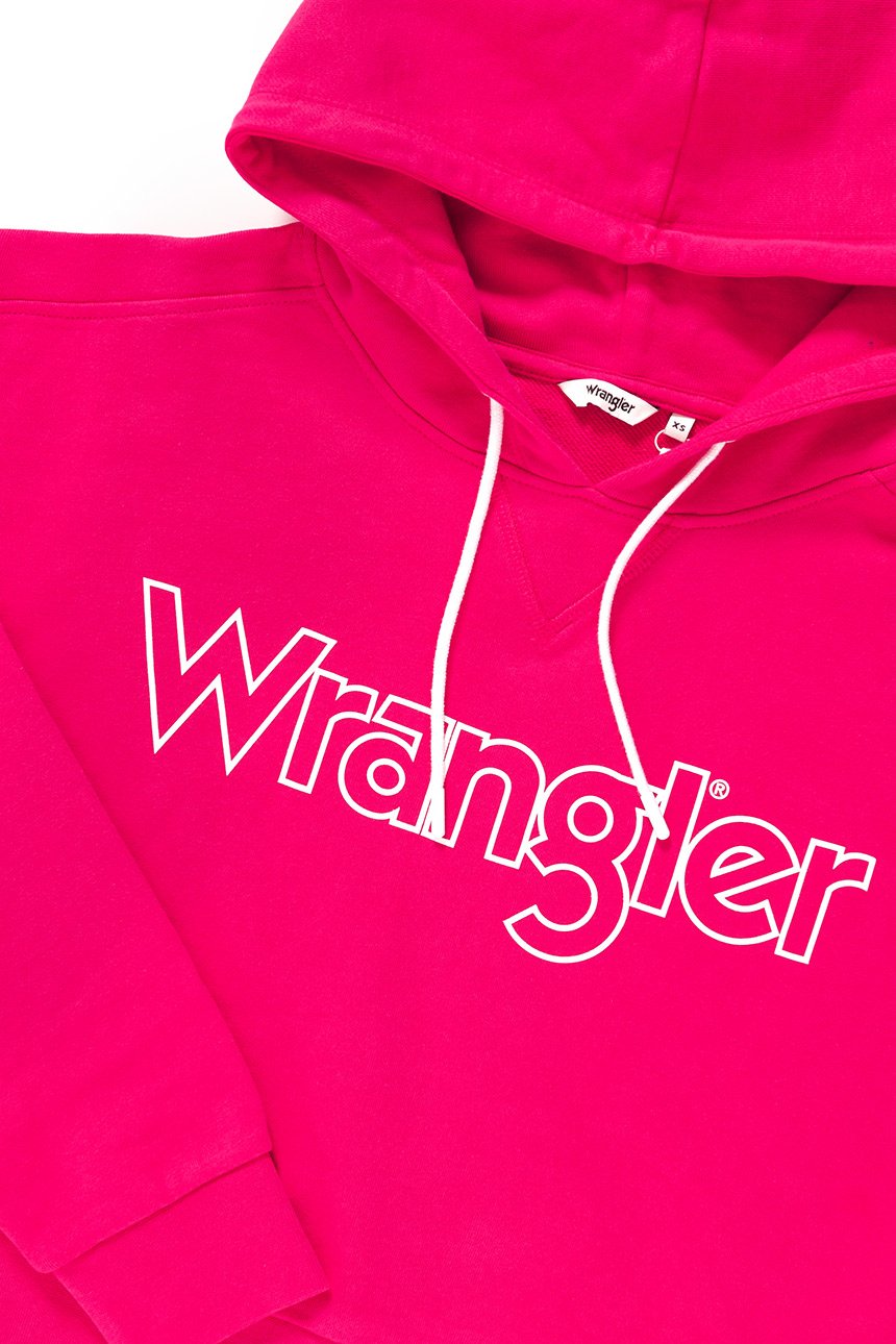 BLUZA WRANGLER DAMSKA LOGO HOODIE BRIGHT ROSE W6073HQVC