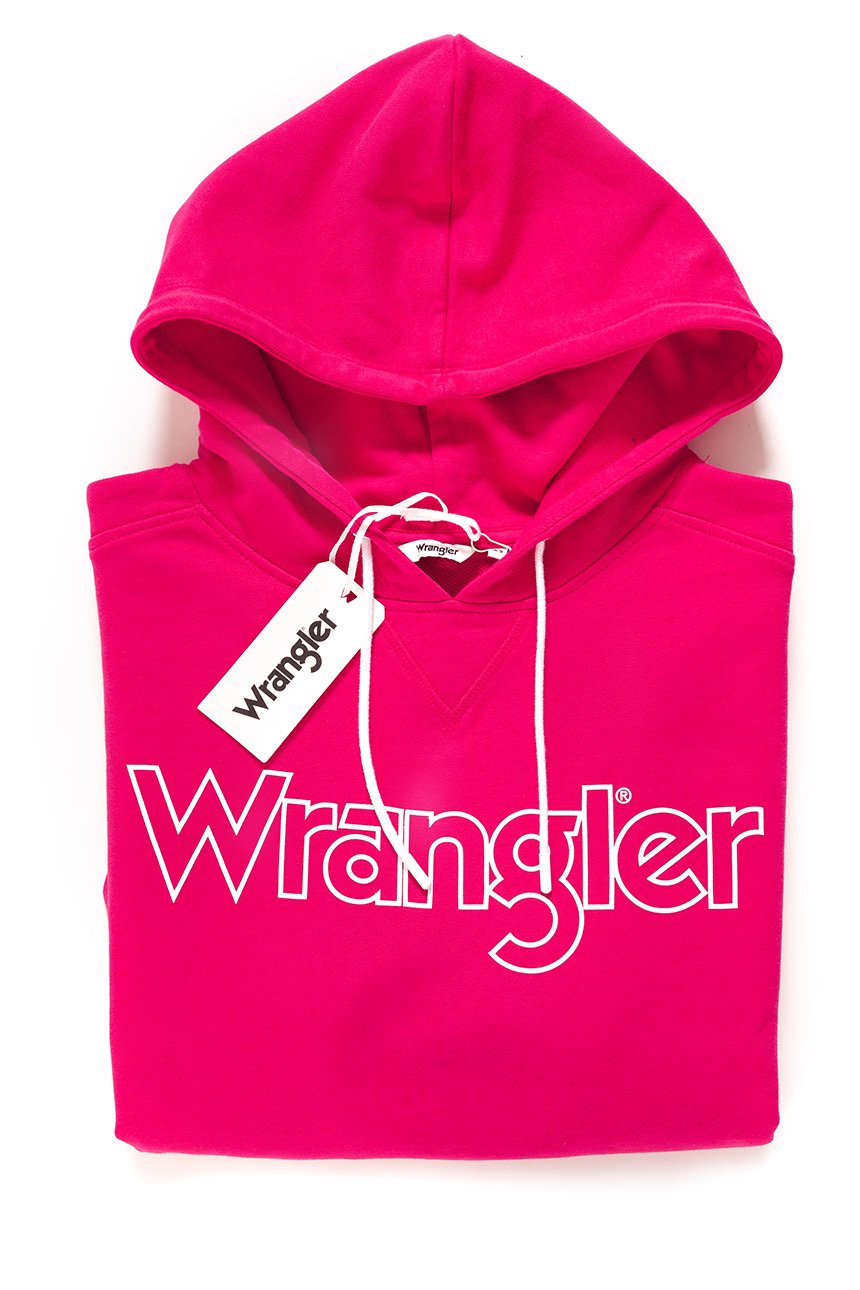 BLUZA WRANGLER DAMSKA LOGO HOODIE BRIGHT ROSE W6073HQVC