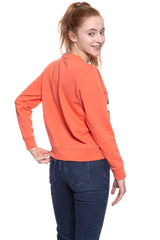 BLUZA WRANGLER DAMSKA REGULAR SWEAT GLOW ORANGE W6077HQ48