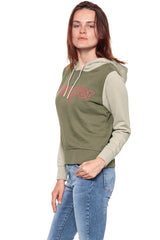 BLUZA WRANGLER DAMSKA KABEL HOODIE DUSTY OLIVE W6078HQ45