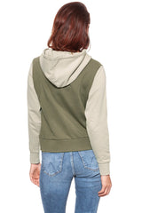 BLUZA WRANGLER DAMSKA KABEL HOODIE DUSTY OLIVE W6078HQ45