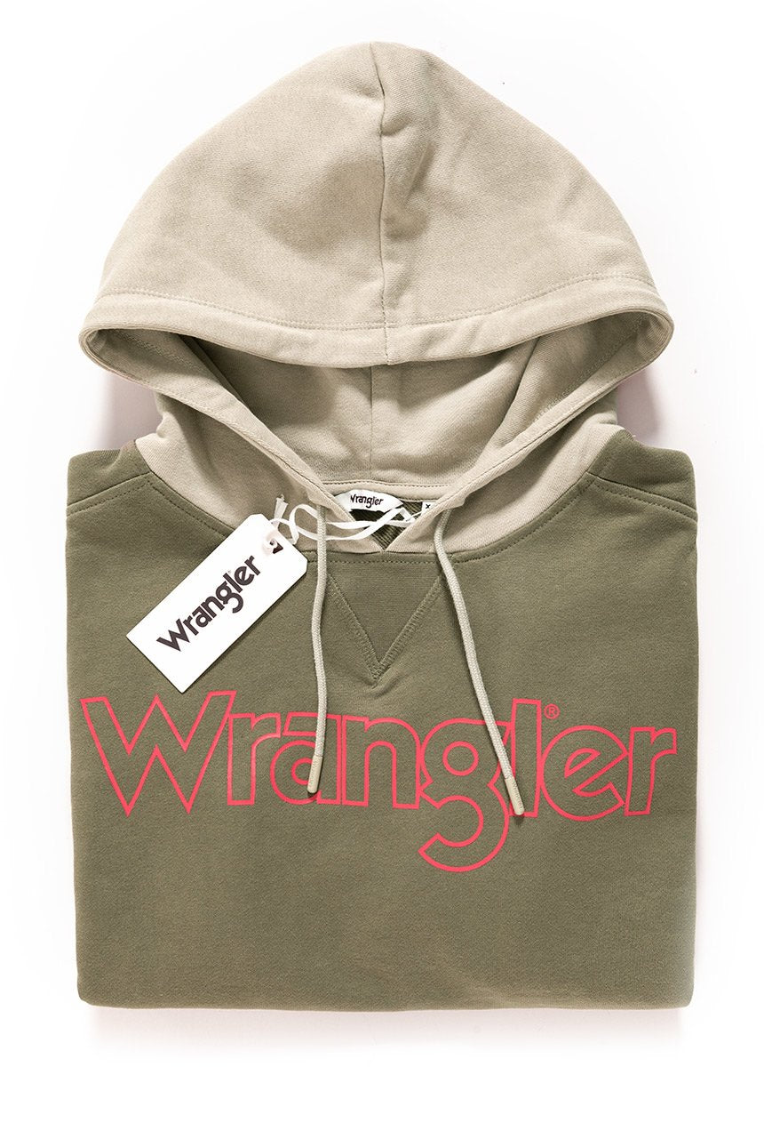 BLUZA WRANGLER DAMSKA KABEL HOODIE DUSTY OLIVE W6078HQ45