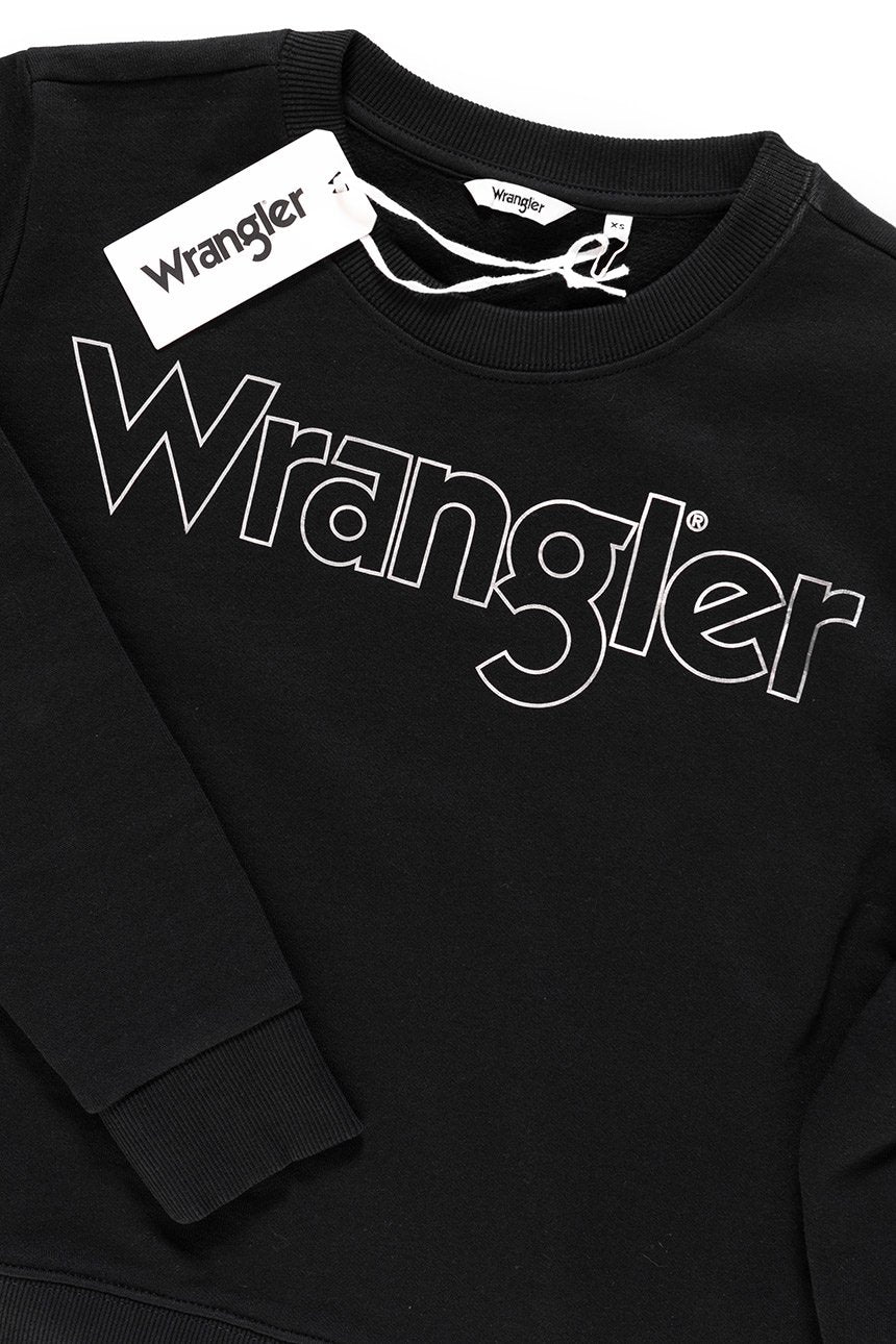 BLUZA WRANGLER DAMSKA CREW SWEAT BLACK W6079HY01