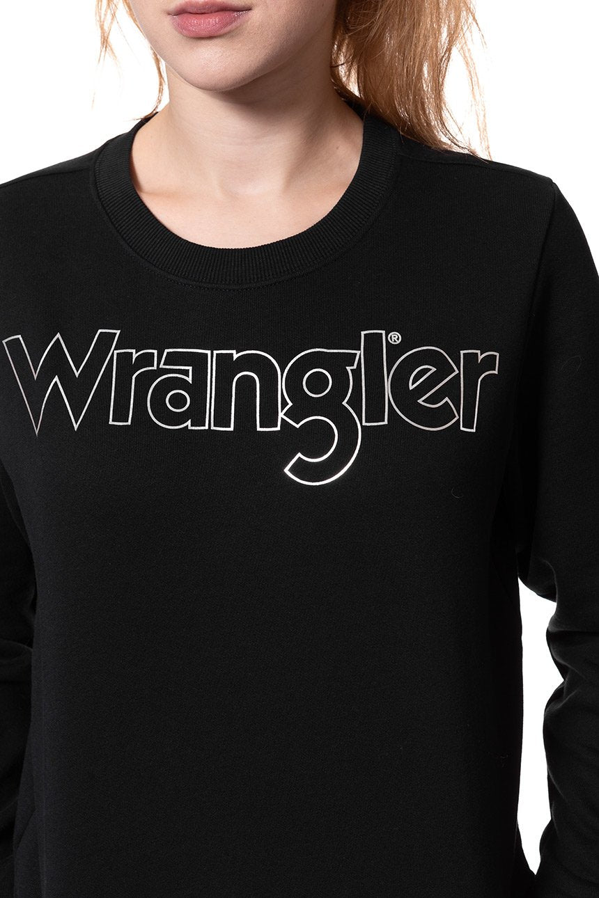 BLUZA WRANGLER DAMSKA CREW SWEAT BLACK W6079HY01