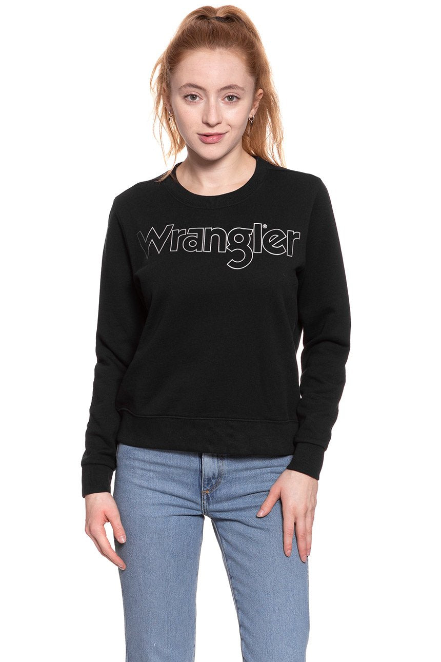 BLUZA WRANGLER DAMSKA CREW SWEAT BLACK W6079HY01