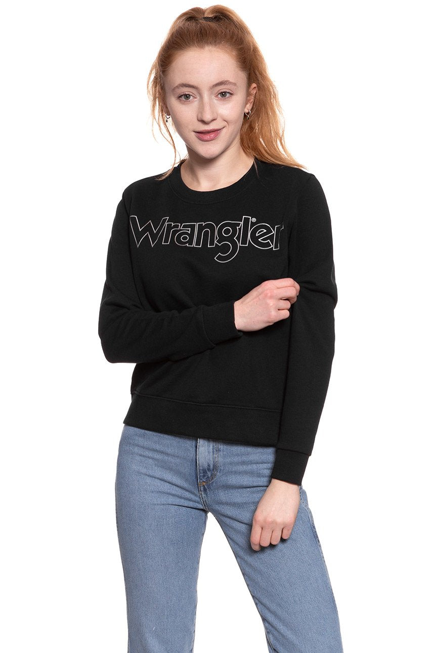 BLUZA WRANGLER DAMSKA CREW SWEAT BLACK W6079HY01