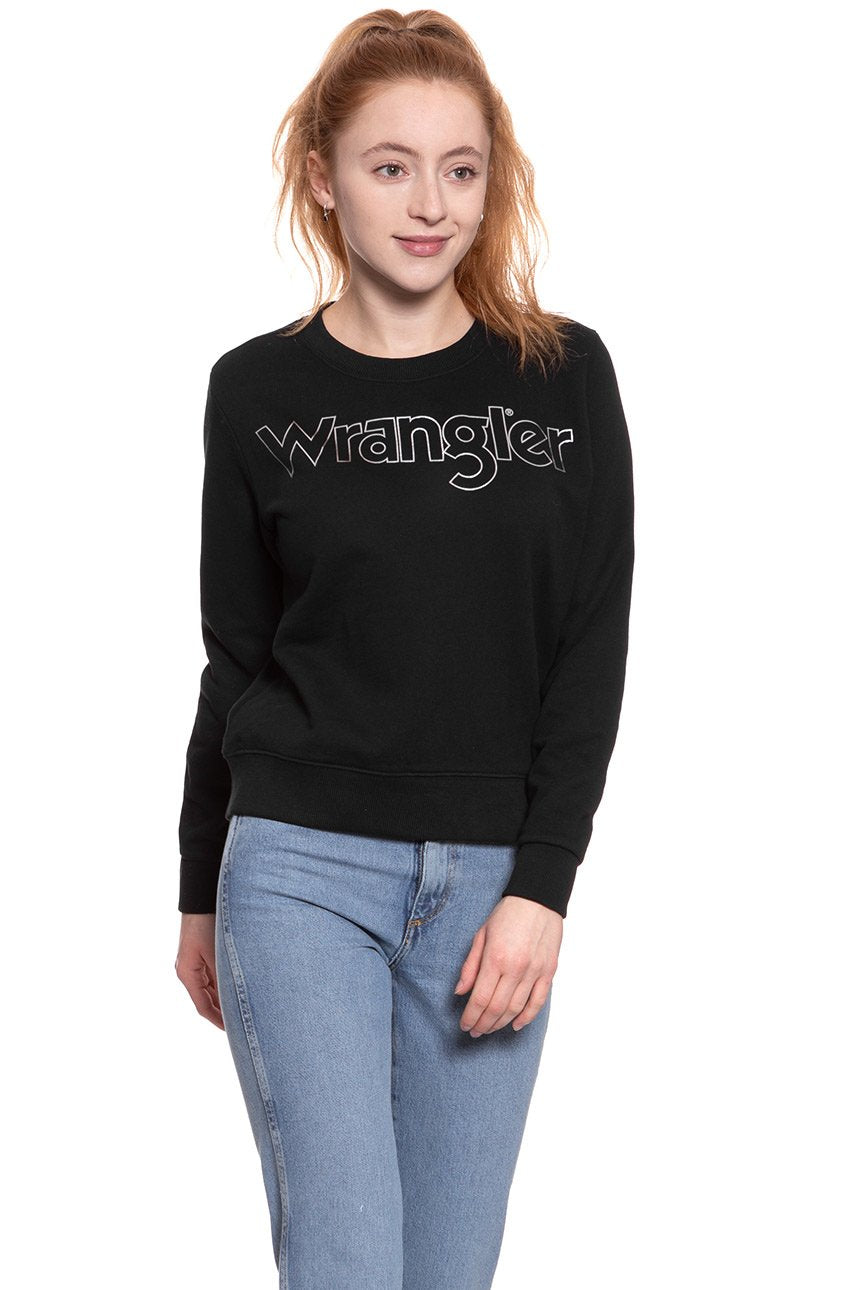 BLUZA WRANGLER DAMSKA CREW SWEAT BLACK W6079HY01