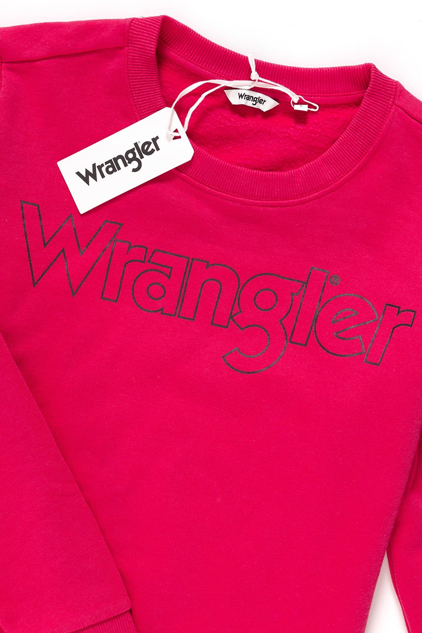 BLUZA WRANGLER DAMSKA CREW SWEAT BRIGHT ROSE W6079HYVC