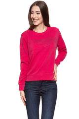 BLUZA WRANGLER DAMSKA CREW SWEAT BRIGHT ROSE W6079HYVC