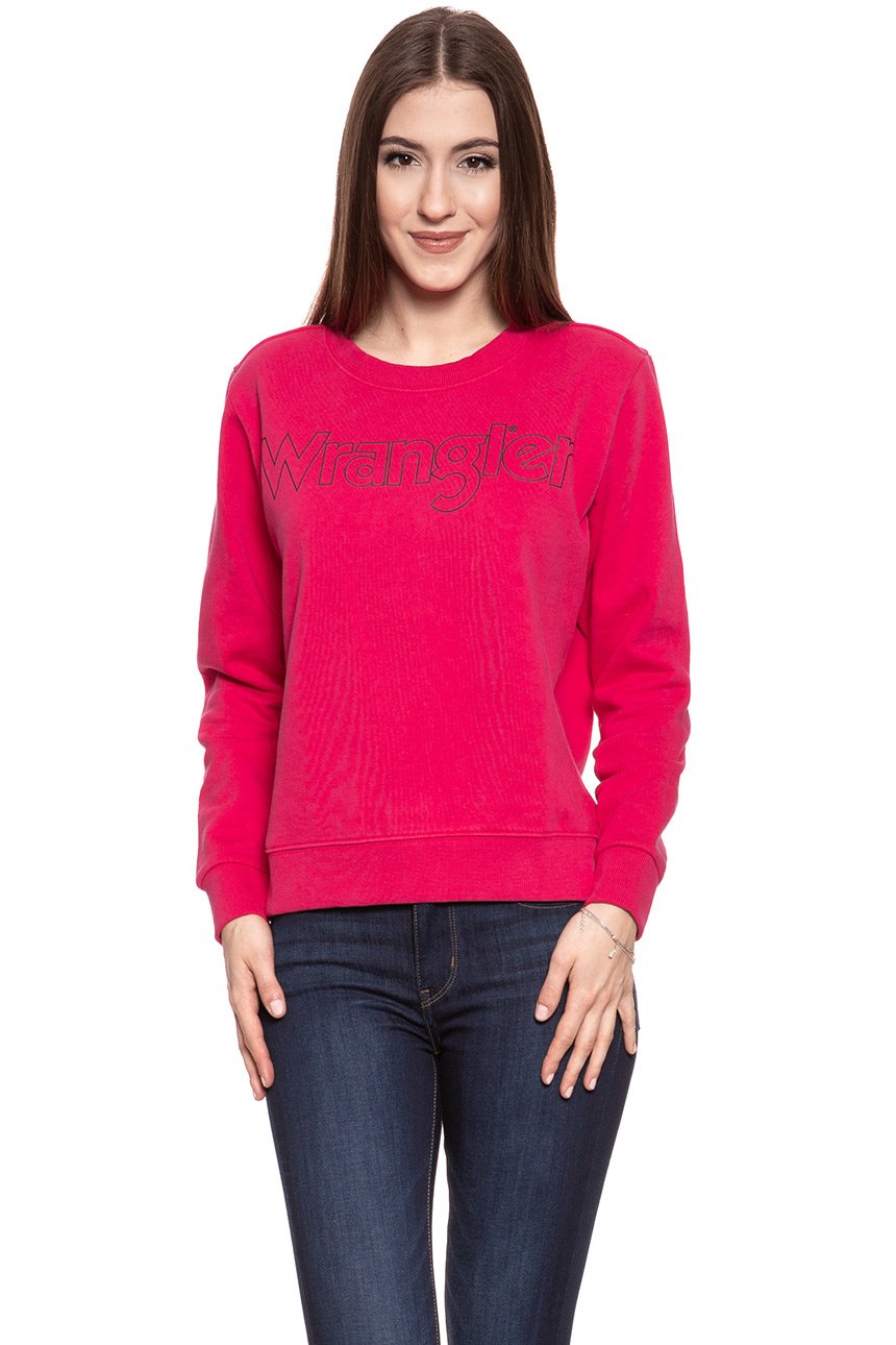 BLUZA WRANGLER DAMSKA CREW SWEAT BRIGHT ROSE W6079HYVC