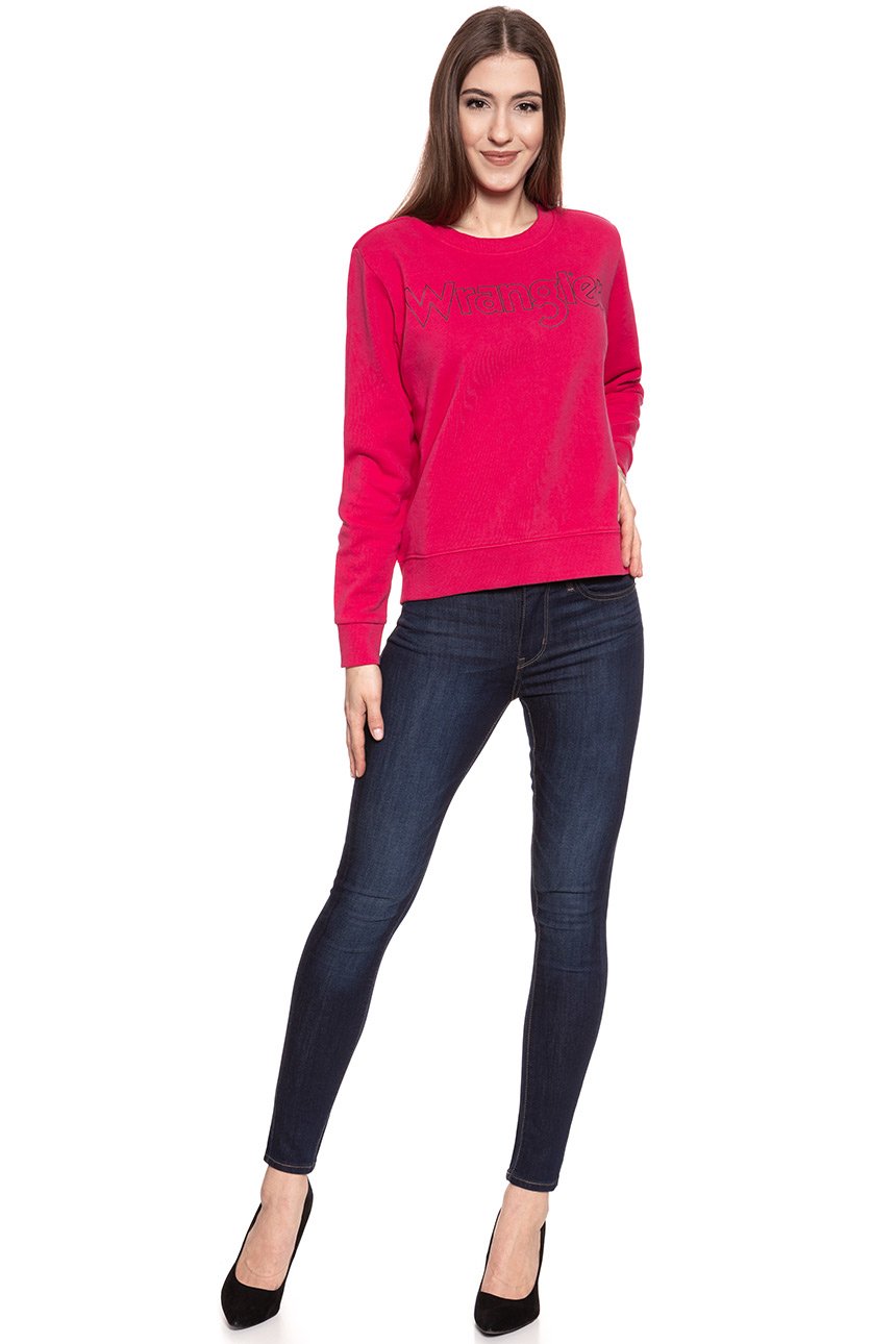 BLUZA WRANGLER DAMSKA CREW SWEAT BRIGHT ROSE W6079HYVC