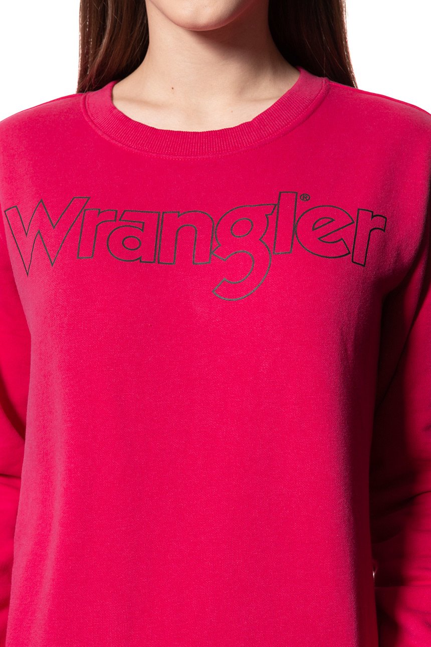 BLUZA WRANGLER DAMSKA CREW SWEAT BRIGHT ROSE W6079HYVC