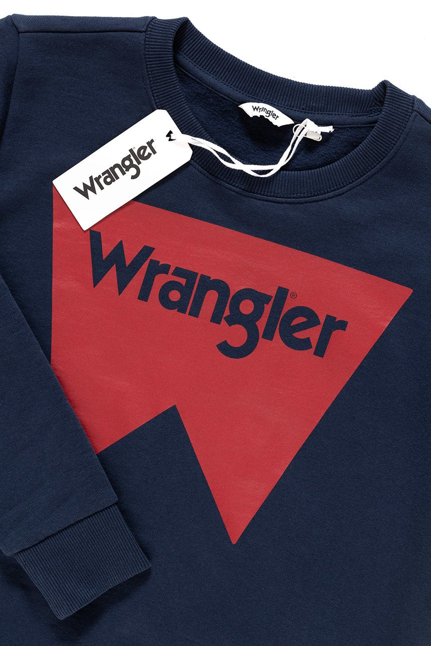 BLUZA WRANGLER DAMSKA LOGO CREW NAVY W6087HY35