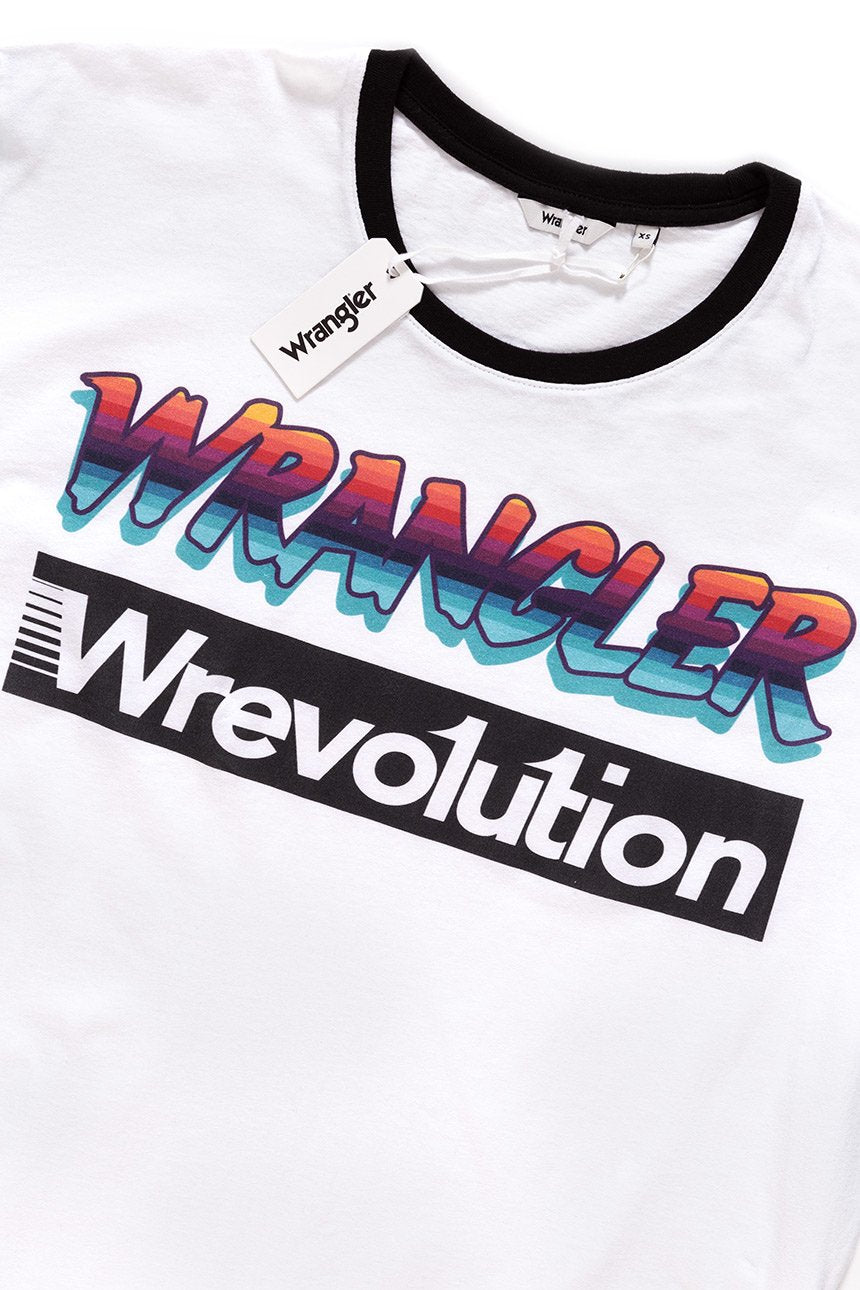 WRANGLER T SHIRT DAMSKI WREVOLUTION TEE  WHITE W7386GH12