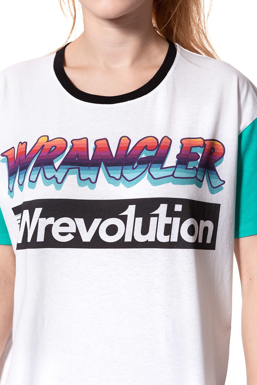 WRANGLER T SHIRT DAMSKI WREVOLUTION TEE  WHITE W7386GH12