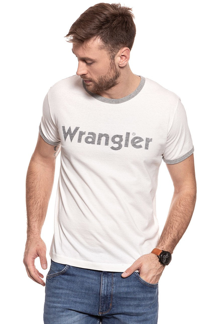 KOSZULKA WRANGLER S/S RINGER T OFFWHITE W7859FQ02