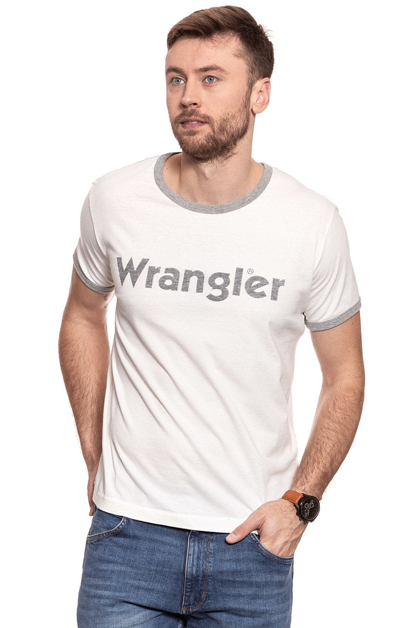 KOSZULKA WRANGLER S/S RINGER T OFFWHITE W7859FQ02