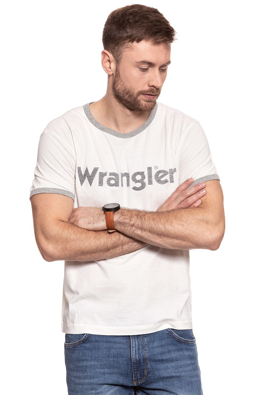 KOSZULKA WRANGLER S/S RINGER T OFFWHITE W7859FQ02