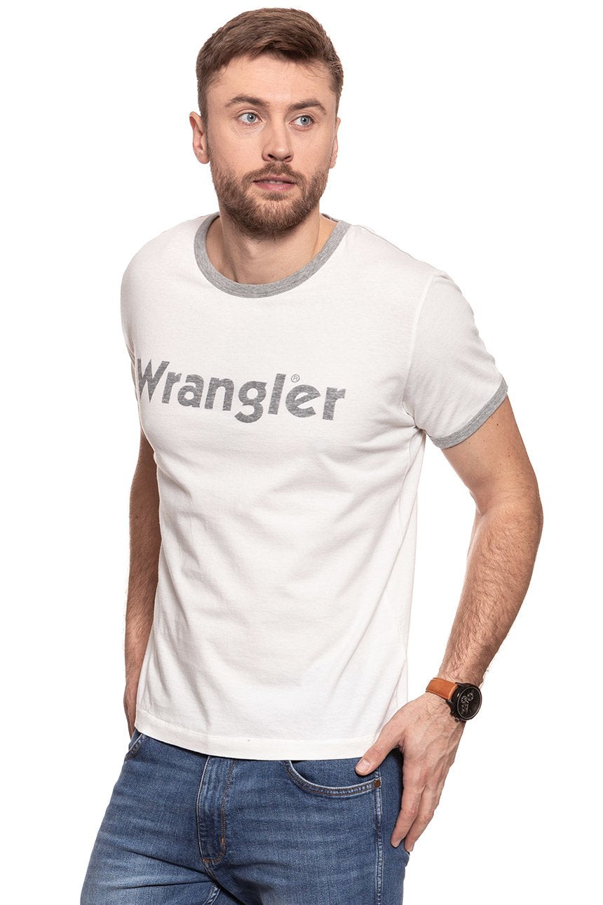 KOSZULKA WRANGLER S/S RINGER T OFFWHITE W7859FQ02