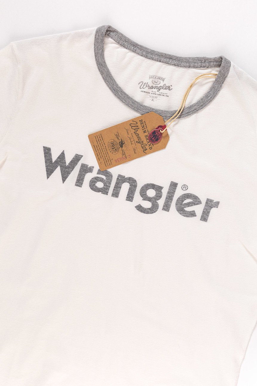 KOSZULKA WRANGLER S/S RINGER T OFFWHITE W7859FQ02