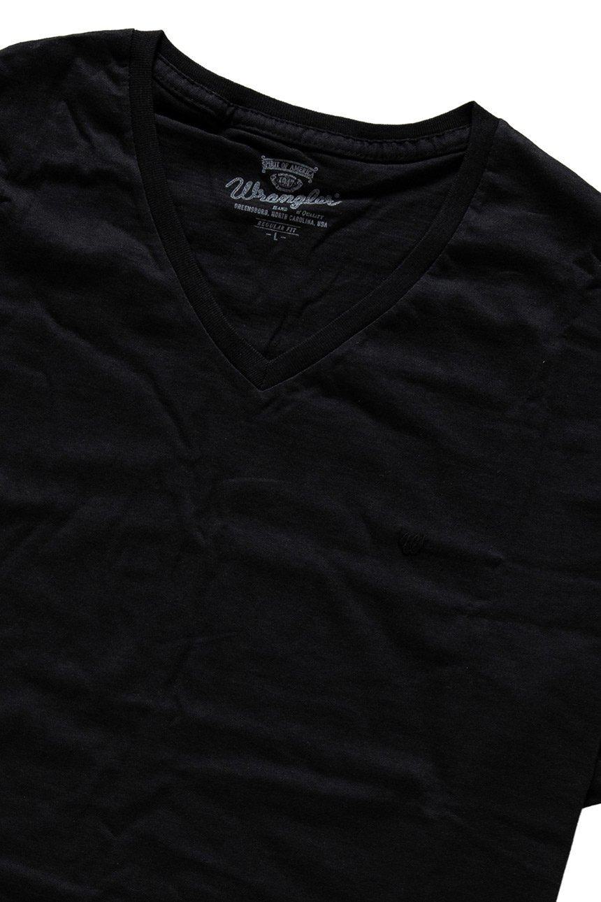 KOSZULKA WRANGLER 2 PACK V-NECK T BLACK W7882FQ01