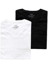 KOSZULKA WRANGLER 2 PACK V-NECK T BLACK W7882FQ01