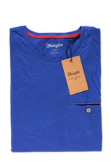 KOSZULKA WRANGLER S/S POCKET TEE SURF THE BLUE W7996FQ6U