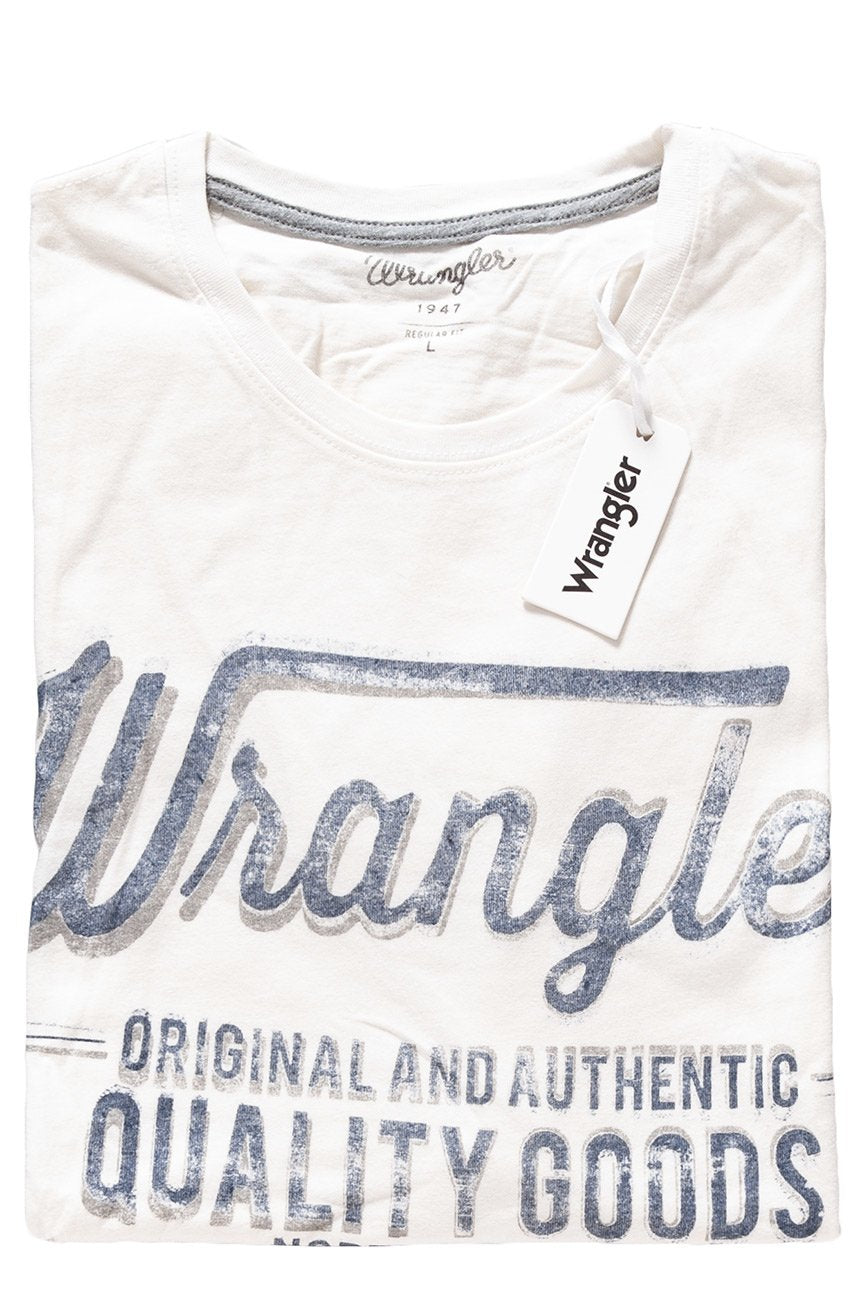 KOSZULKA WRANGLER S/S AMERICANA T OFFWHITE W7A04FK02