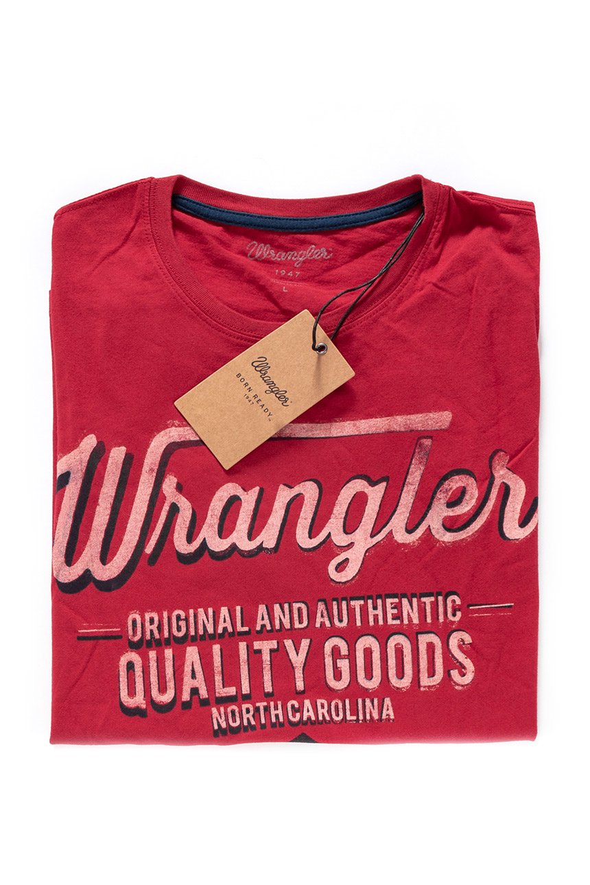 KOSZULKA WRANGLER S/S AMERICANA T RED W7A04FK47