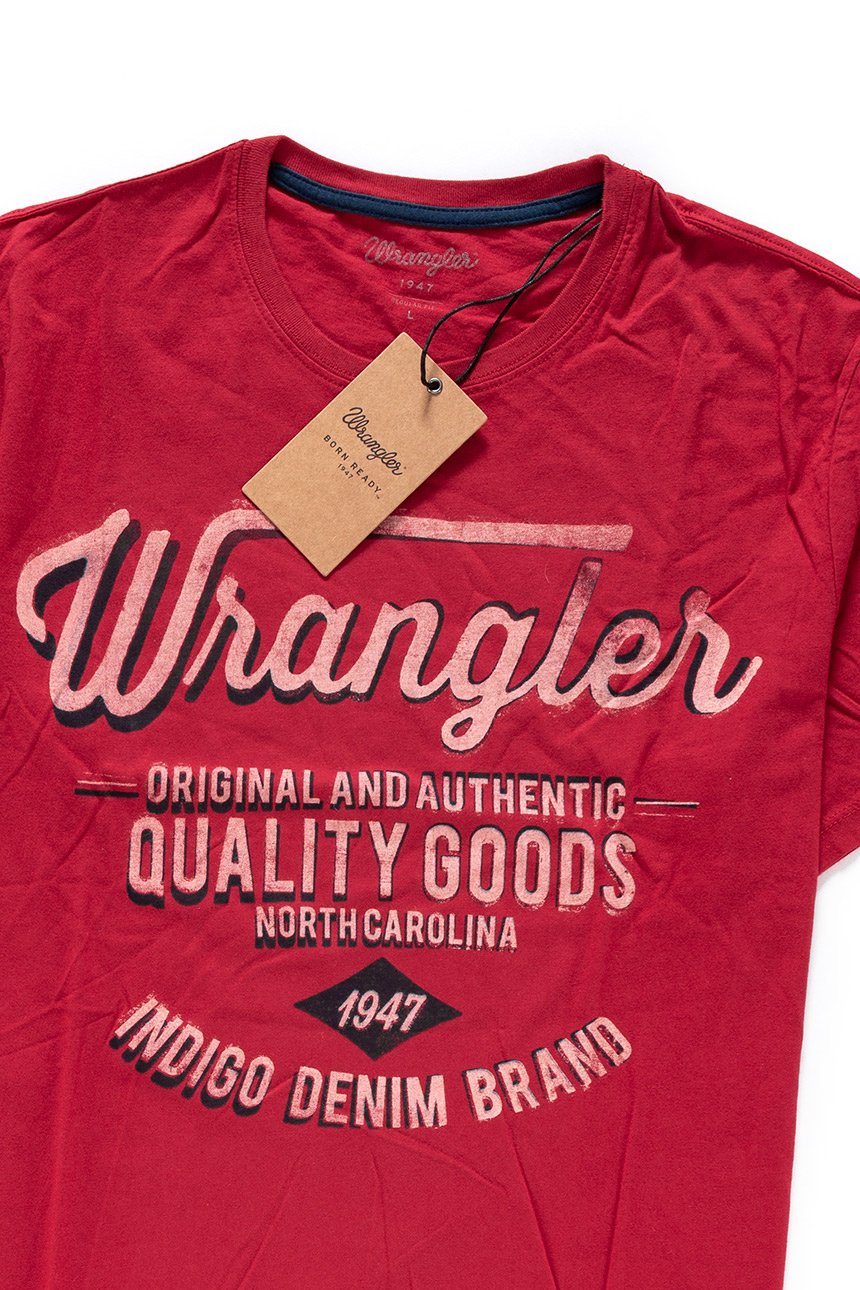 KOSZULKA WRANGLER S/S AMERICANA T RED W7A04FK47