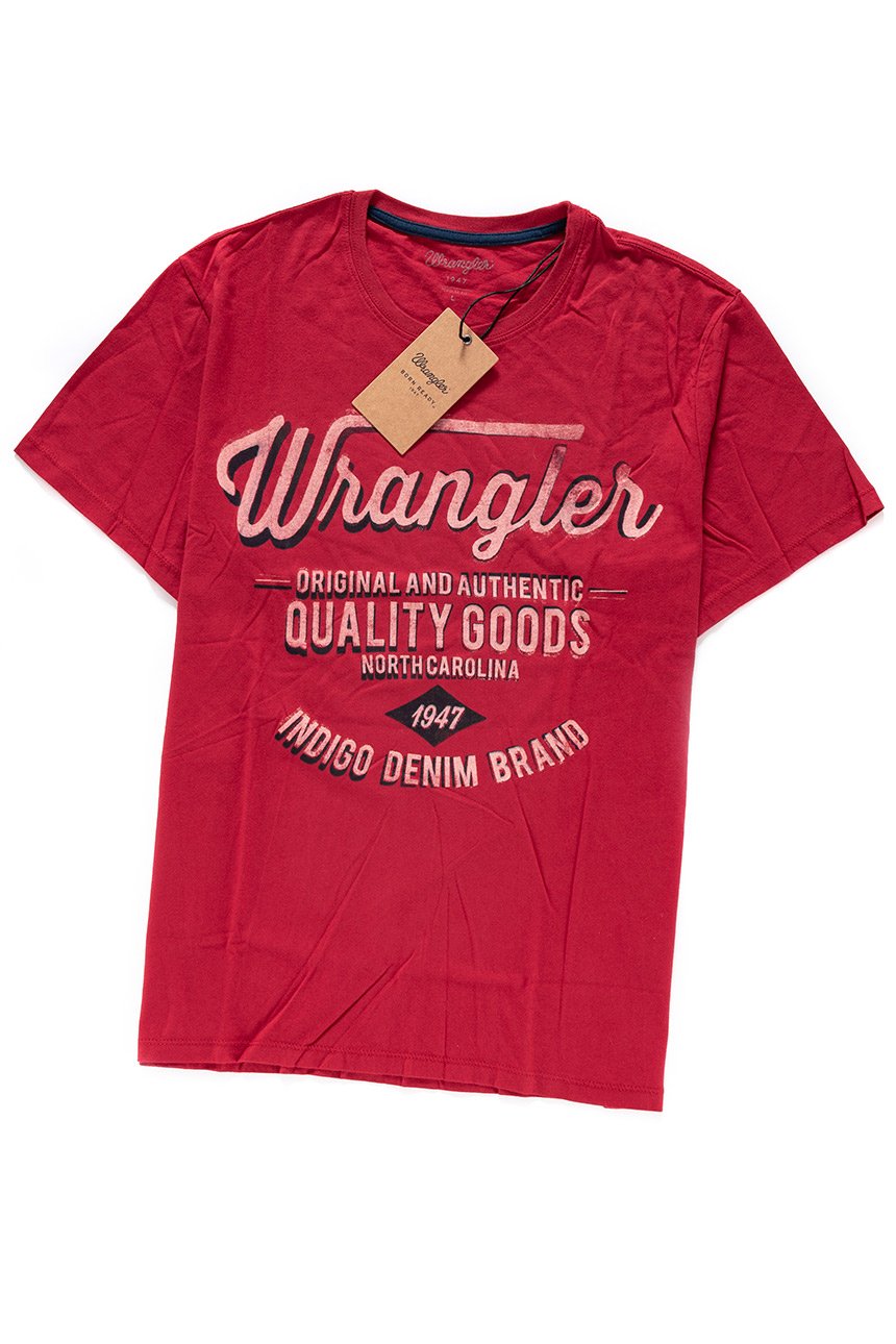 KOSZULKA WRANGLER S/S AMERICANA T RED W7A04FK47