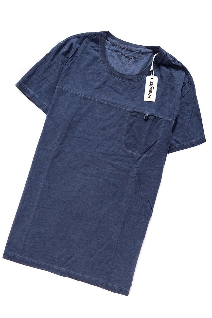 KOSZULKA WRANGLER S/S POCKET TEE PATRIOT BLUE W7A24FQ5H