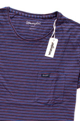 KOSZULKA WRANGLER S/S STRIPE POCKET TEE NAVY W7A39DT35